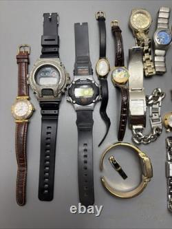 Lot Of (20) Vintage Watches Mixed Brands For Parts Or No Battery