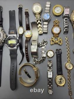 Lot Of (20) Vintage Watches Mixed Brands For Parts Or No Battery