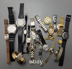 Lot Of (20) Vintage Watches Mixed Brands For Parts Or No Battery
