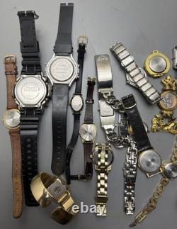 Lot Of (20) Vintage Watches Mixed Brands For Parts Or No Battery