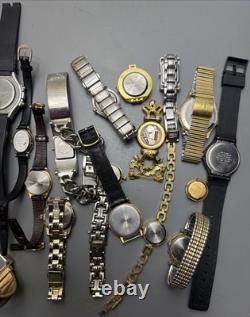 Lot Of (20) Vintage Watches Mixed Brands For Parts Or No Battery