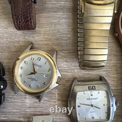 Lot Of 27 items Watches, Work And Some For Parts also coins and belt buckles