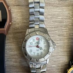 Lot Of 27 items Watches, Work And Some For Parts also coins and belt buckles