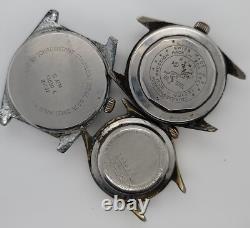 Lot Of 3 Swiss Mechanical Wristwatches Benrus + Buler Diving & Chalet Diving