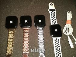 Lot Of 4 Apple Watch Series 5 A2095 With Metal Bands And Box As Is