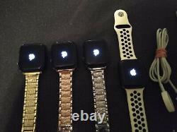 Lot Of 4 Apple Watch Series 5 A2095 With Metal Bands And Box As Is