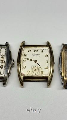 Lot Of 4 Watches, Hamilton, gruen, Bulova, Elgin, For Parts Or Repair