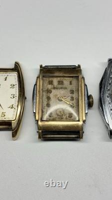 Lot Of 4 Watches, Hamilton, gruen, Bulova, Elgin, For Parts Or Repair