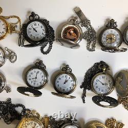 Lot Of 40 Assorted Pocket Watches Untested Vintage New Parts Repair Good