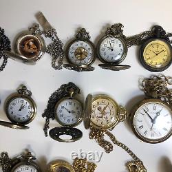 Lot Of 40 Assorted Pocket Watches Untested Vintage New Parts Repair Good