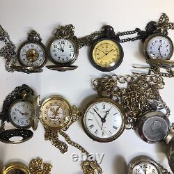 Lot Of 40 Assorted Pocket Watches Untested Vintage New Parts Repair Good