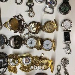 Lot Of 40 Assorted Pocket Watches Untested Vintage New Parts Repair Good