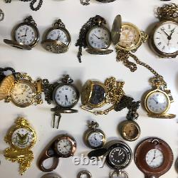 Lot Of 40 Assorted Pocket Watches Untested Vintage New Parts Repair Good