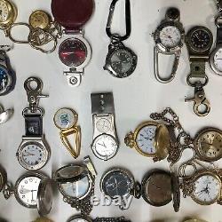 Lot Of 40 Assorted Pocket Watches Untested Vintage New Parts Repair Good