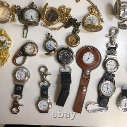 Lot Of 40 Assorted Pocket Watches Untested Vintage New Parts Repair Good