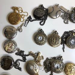 Lot Of 40 Assorted Pocket Watches Untested Vintage New Parts Repair Good