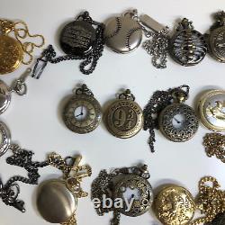 Lot Of 40 Assorted Pocket Watches Untested Vintage New Parts Repair Good