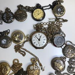 Lot Of 40 Assorted Pocket Watches Untested Vintage New Parts Repair Good