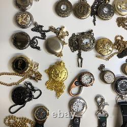 Lot Of 40 Assorted Pocket Watches Untested Vintage New Parts Repair Good