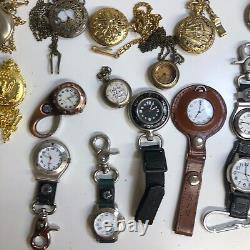 Lot Of 40 Assorted Pocket Watches Untested Vintage New Parts Repair Good