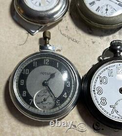 Lot Of 6 Not Running Pocket Watches For Parts Or Restauration