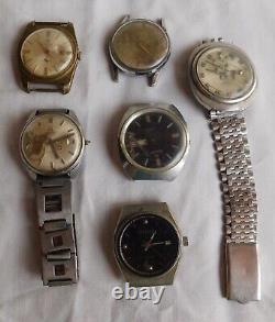 Lot Of 6 Vintage Assorted Wrist Watches For Restore Repair Or Parts, Not Tested