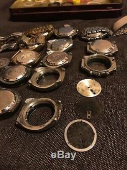 Lot Of Citizen Bullhead & Others Chronograph Automatic Watches For Parts As Is