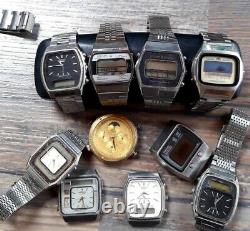 Lot Of Digital Watches, Seiko, Citizen And Orient For Restorations And Parts