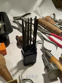 Lot Of Tools & Parts For Antique Clock & Watch Repair