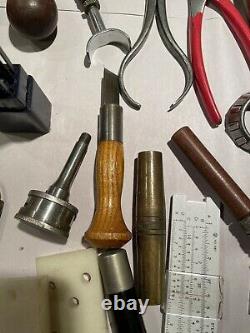 Lot Of Tools & Parts For Antique Clock & Watch Repair