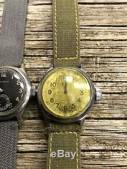Lot Of Vintage Military WWII Watches A-17 US Air Force/Army Bulova Elgin Waltham