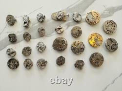 Lot Of Vintage Watch Movement Parts With Jewels