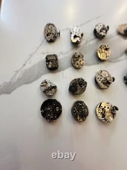 Lot Of Vintage Watch Movement Parts With Jewels