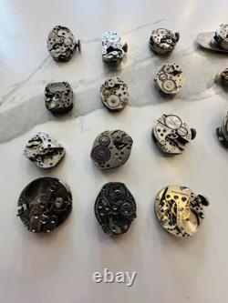 Lot Of Vintage Watch Movement Parts With Jewels