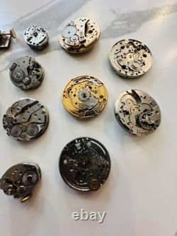 Lot Of Vintage Watch Movement Parts With Jewels