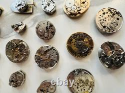 Lot Of Vintage Watch Movement Parts With Jewels