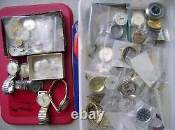 Lot Vintage 1 Jewel Dollar Watch And Movement For Parts 1700 Grams