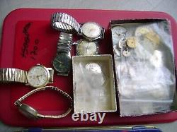Lot Vintage 1 Jewel Dollar Watch And Movement For Parts 1700 Grams