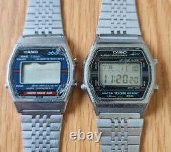 Lot Vintage Casio W-30 152 Swimming boy+CAsio W-750 248 Marlin Digital watches