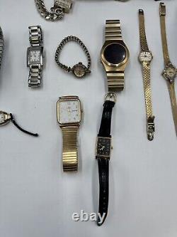 Lot Vintage Watches Chromati, Adolfo, Timex, Bulova, Hamilton, more! For parts