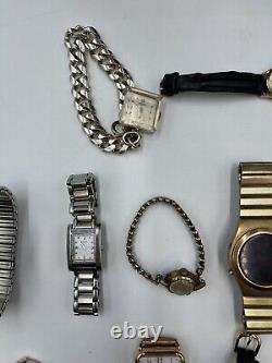 Lot Vintage Watches Chromati, Adolfo, Timex, Bulova, Hamilton, more! For parts