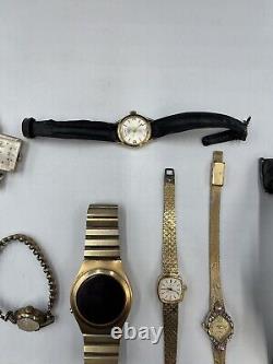 Lot Vintage Watches Chromati, Adolfo, Timex, Bulova, Hamilton, more! For parts