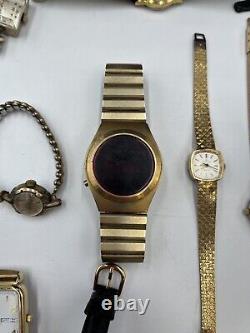 Lot Vintage Watches Chromati, Adolfo, Timex, Bulova, Hamilton, more! For parts