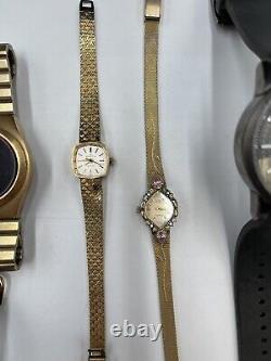 Lot Vintage Watches Chromati, Adolfo, Timex, Bulova, Hamilton, more! For parts