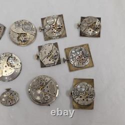 Lot Watch Movement Parts Elgin Bulova Longines Etc Variety Mechanical AS-IS