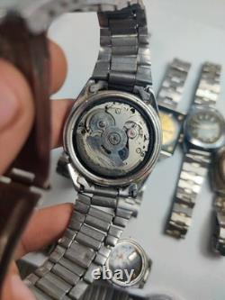 Lot of 11 Automatic Watches for Parts/Repair Mixed Brands Seiko, Romer, Omex