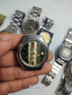 Lot of 11 Automatic Watches for Parts/Repair Mixed Brands Seiko, Romer, Omex