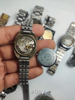 Lot of 11 Automatic Watches for Parts/Repair Mixed Brands Seiko, Romer, Omex