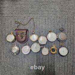 Lot of 11 Pocket Watches Broken Not Working For Parts Repair Vintage Style Junk