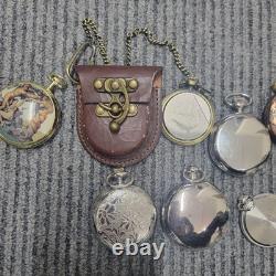 Lot of 11 Pocket Watches Broken Not Working For Parts Repair Vintage Style Junk